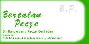 bertalan pecze business card